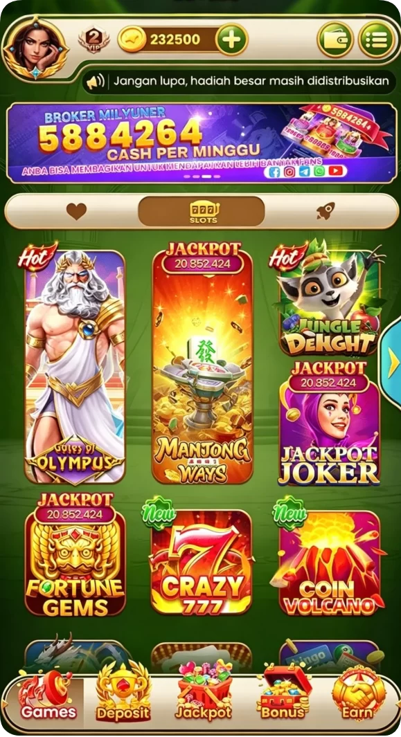 Beragam pilihan permainan menarik dalam aplikasi Download vgowin APK untuk Android.