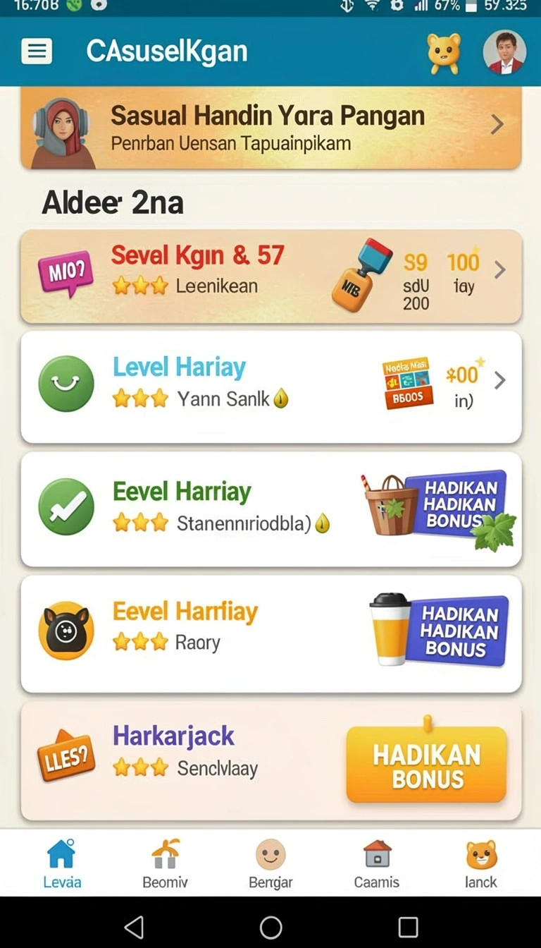 Beragam pilihan permainan menarik dalam aplikasi Download ori33 APK Terbaru untuk HP Android.